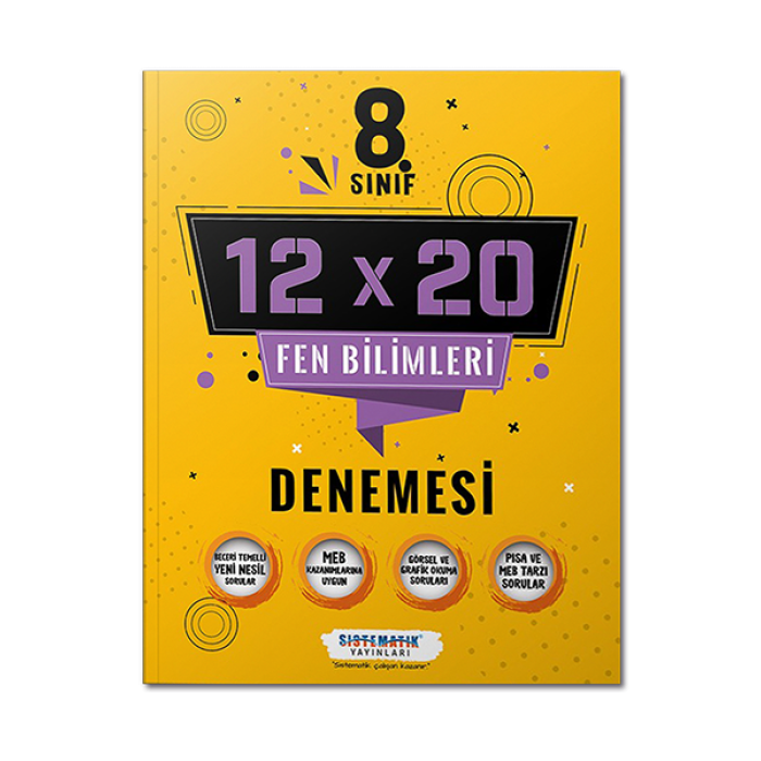 8.Sınıf T.C. Fen Bilimleri 12x20 Deneme Kitabı Sistematik Yayınları