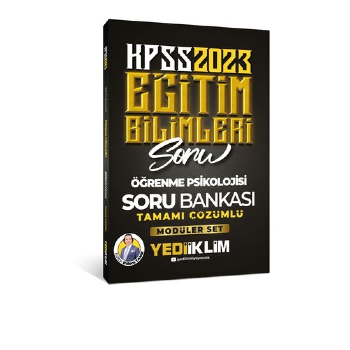 Yediiklim Yayınları 2023 KPSS Eğitim Bilimleri Öğrenme Psikolojisi Tamamı Çözümlü Soru Bankası Modüler Set İçerisinde