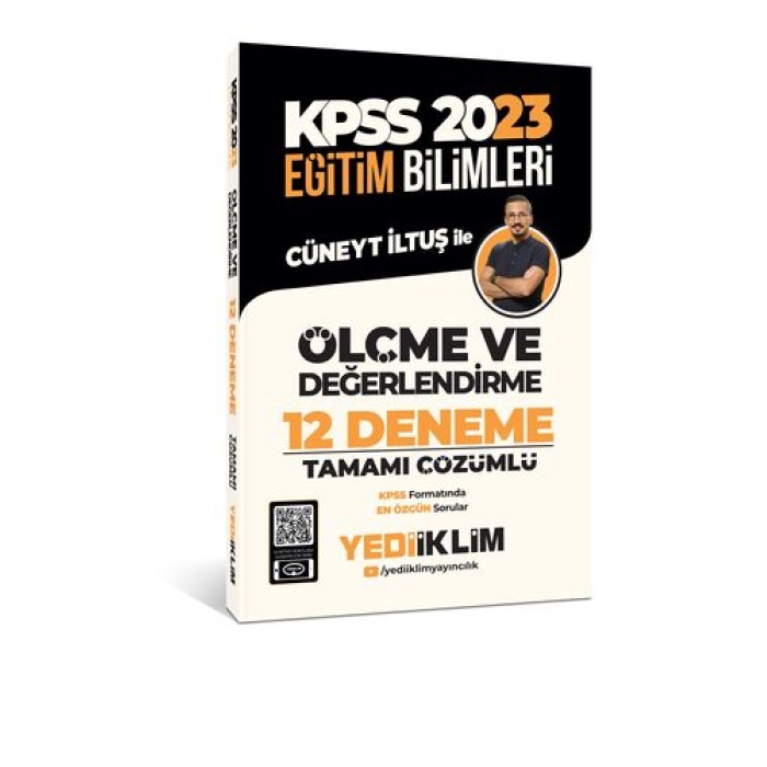 Yediiklim Yayınları 2023 KPSS Eğitim Bilimleri Ölçme ve Değerlendirme Tamamı Çözümlü 12 Deneme