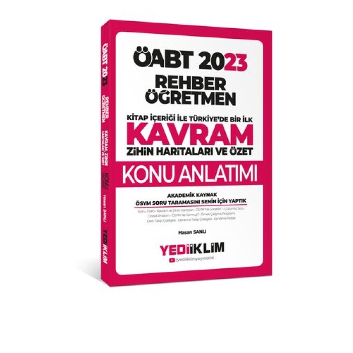 Yediiklim Yayınları 2023 ÖABT Rehber Öğretmen Kavram Haritalarıyla Konu Anlatımı