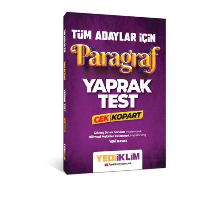 Yediiklim Yayınları Tüm Adaylar İçin Paragraf Çek Kopart Yaprak Test