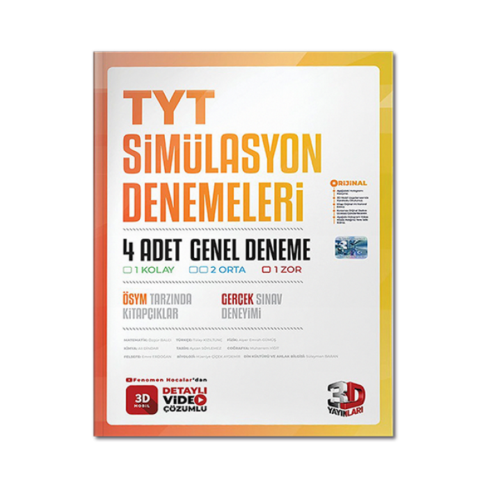 2023 3D TYT 4 lu Simülasyon Deneme 3D Yayınları