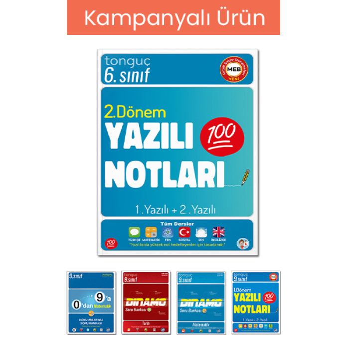 6. Sınıf Yazılı Notları 2. Dönem 1 ve 2. Yazılı-50 lik Paket (4 Kitap Hediyeli)