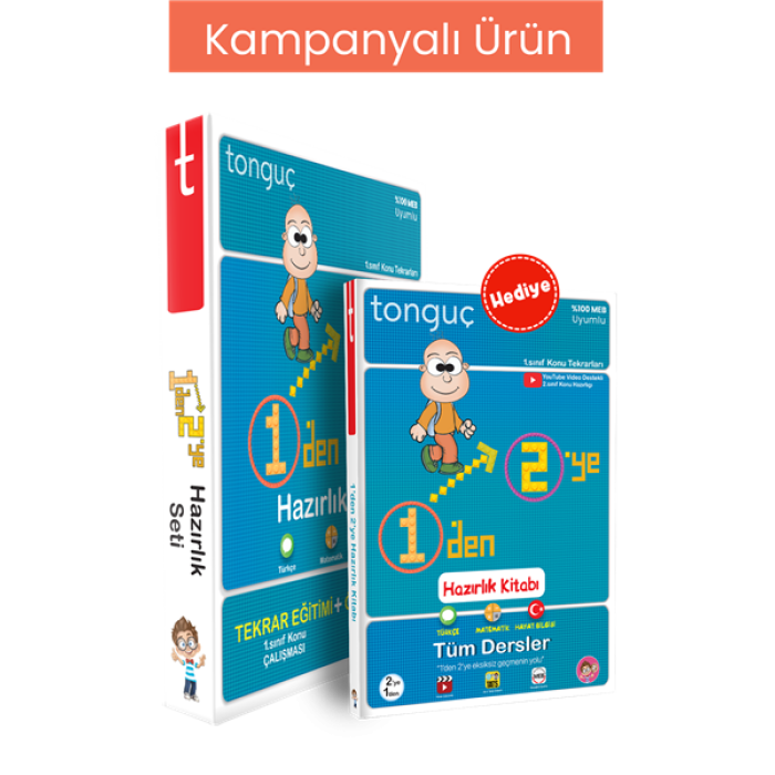 1den 2ye Hazırlık Seti 10lu Paket (2 adet Hazırlık Kitabı Hediyeli)