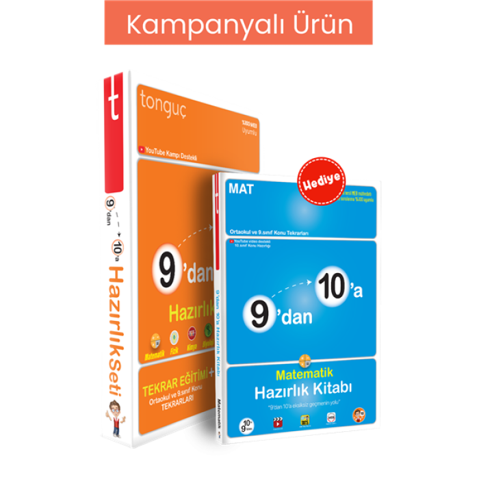 9dan 10a Hazırlık Seti 10lu Paket (3 adet Hazırlık Kitabı Hediyeli)