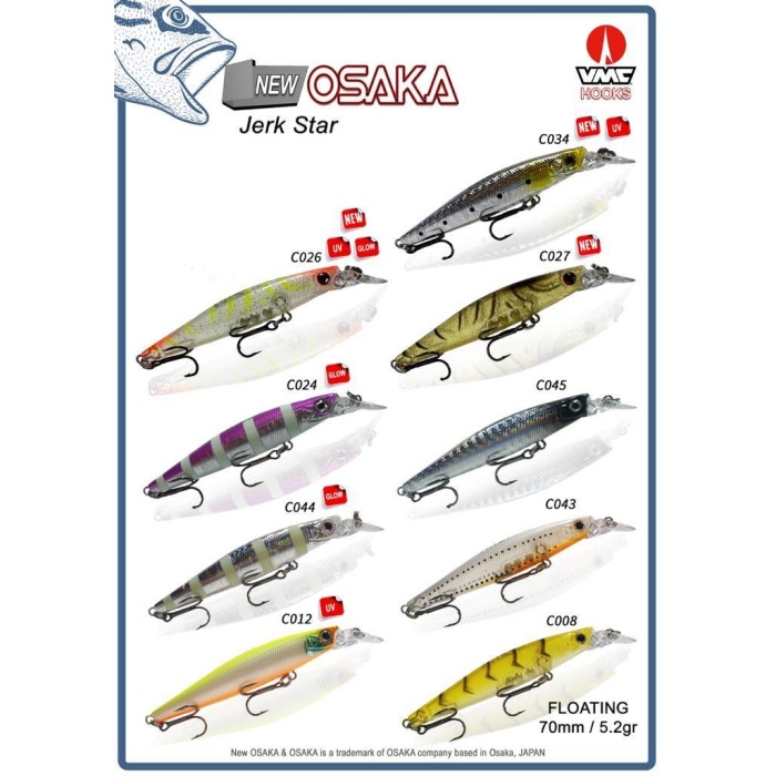 New Osaka Jerk Star 70mm 5.2gr Floating Maket Balık