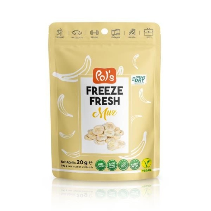 Pol’s Freeze Fresh Dondurularak Kurutulmuş Dilim Muz 20gr