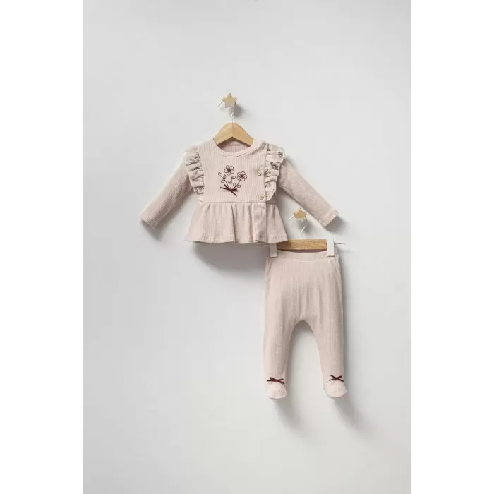 Baby Vintage Rose Zıbın Takım  Pudra