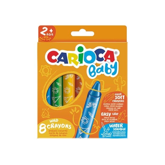 Carioca Jumbo Bebek Elleri Kirletmeyen Pastel Boya Kalemi 8li