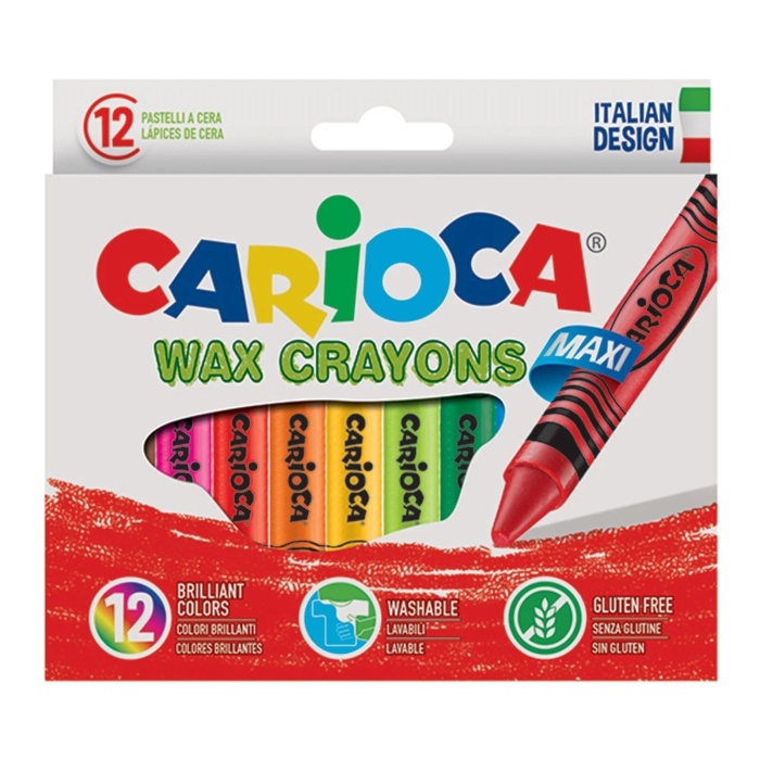 Carioca Wax Yıkanabilir Pastel Boya Kalemi 12li