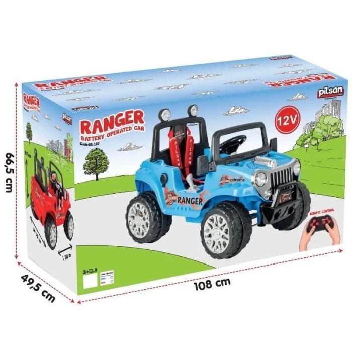 Ranger Uzaktan Kumandalı Akülü Araba 12 Volt 05-107 Metalik Mavi