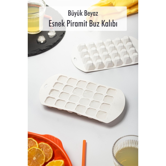 Büyük Beyaz Piramit Buz Kalıbı (13*24*2 cm)