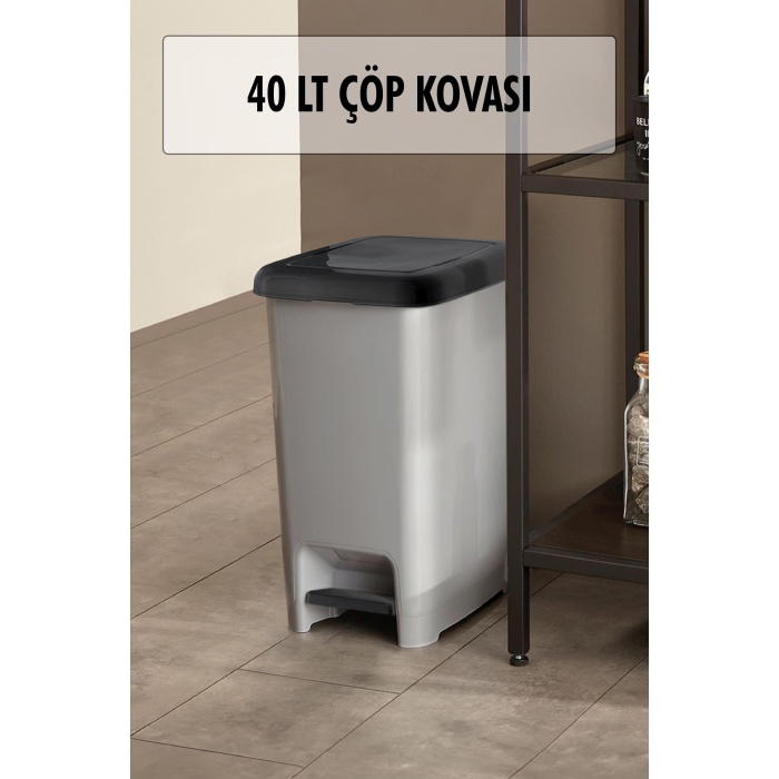 40 Litre Basmalı Çöp Kovası