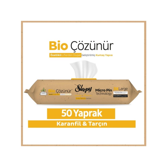 Sleepy Bio Yüzey Temizlik Havlusu 50 Adet Karanfil Tarçın