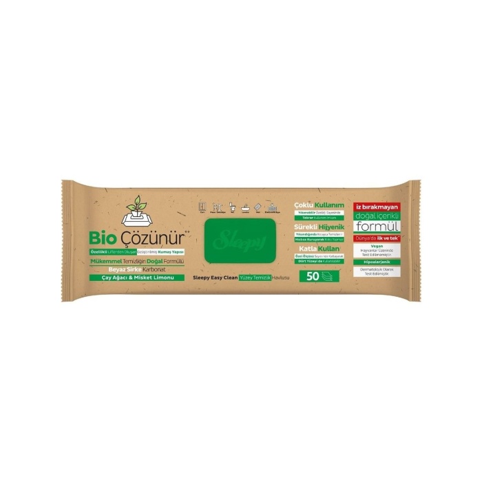 Sleepy Bio Yüzey Temizlik Havlusu 50 Adet Çayağacı Misket Limonlu