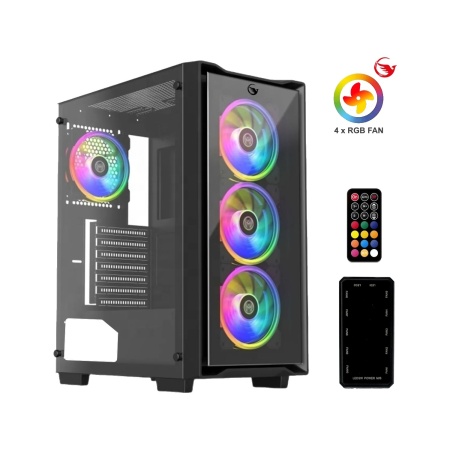 Sprange Cs-1 Bilgisayar Kasası 4 x 120MM Rgb Fan + Controller + Uzaktan Kumanda