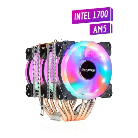 Revenge Cold Frost 603 Kule Tipi 3 Fanlı Rainbow Gaming İşlemci Fanı 6 Bakır Kanallı Cpu Fan