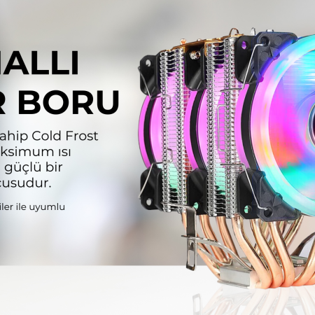 Revenge Cold Frost 603 Kule Tipi 3 Fanlı Rainbow Gaming İşlemci Fanı 6 Bakır Kanallı Cpu Fan