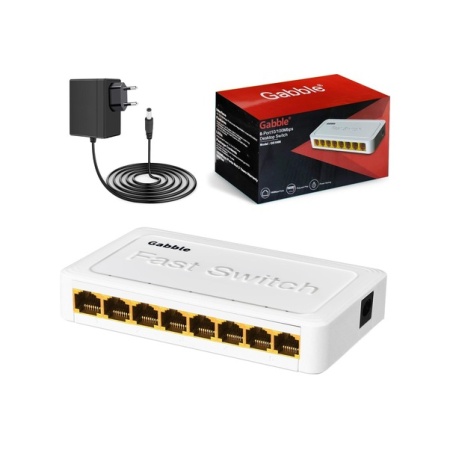 ETHERNET SWITCH HUB 8 PORT 10/100MBPS GABBLE GAB-SWC08ETHERNET SWITCH HUB 8 PORT 10/100MBPS GABBLE GAB-SWC08