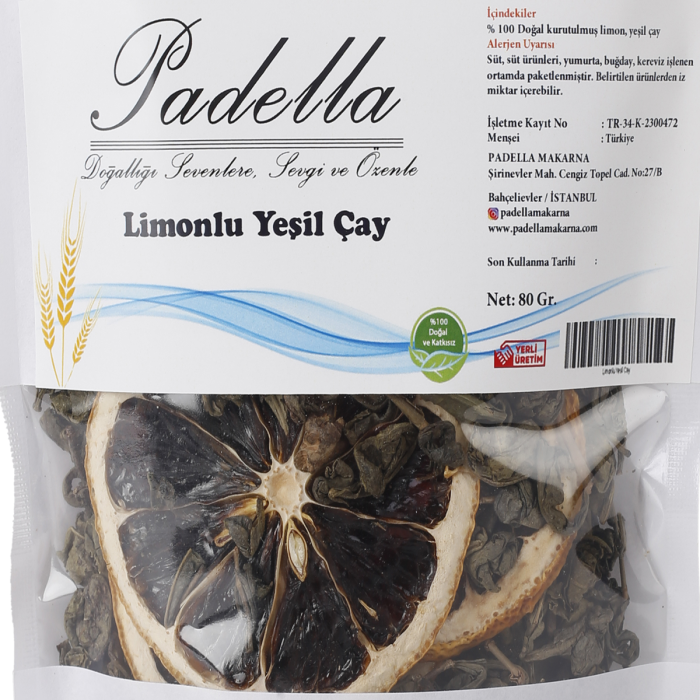 Limonlu Yeşil Çay Karışımı  80 Gr