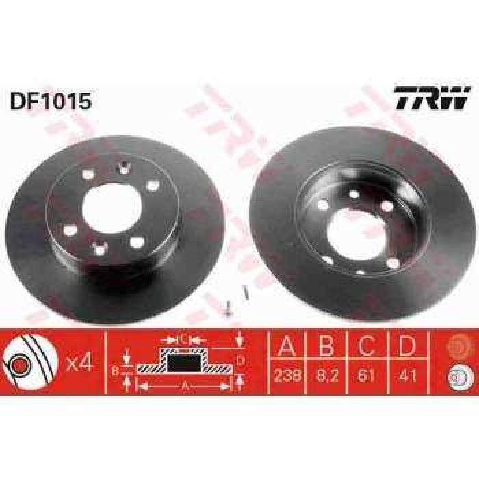 ON FREN AYNASI CLIO B-C 57 1.1 90-96 - EXPRESS 1.0-1.1-1.6D 1985-98 - TWINGO 1.2 93--- - TRW DF1015