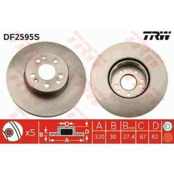 ON FREN AYNASI HAVALI W140 300SE-600SEL 91-93 S280-S600 93- SD300 93- W140C CL500- CL600 96- - TRW DF2595S