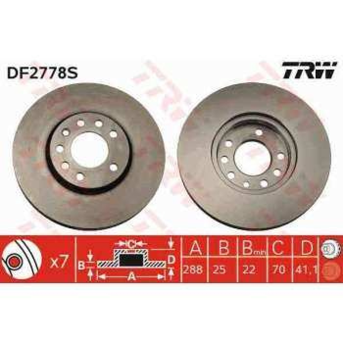 ON FREN AYNASI HAVALI CALIBRA 2.0T. 2.5 V6 92-96 - VECTRA B 2.0i-2.5i-2.5i V6 95--- - TRW DF2778S