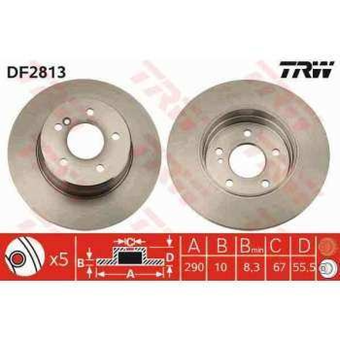 ARKA FREN AYNASI MERCEDES W210. S124. S210 - TRW DF2813