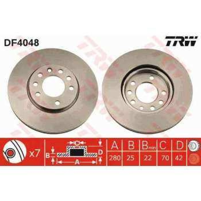 ON FREN AYNASI HAVALI ASTRA G 98--ASTRA H 03-05--MERIVA 1.7CDTI 09-03--CORSA C-COMBO 1.7CDTI 06-03-- - TRW DF4048