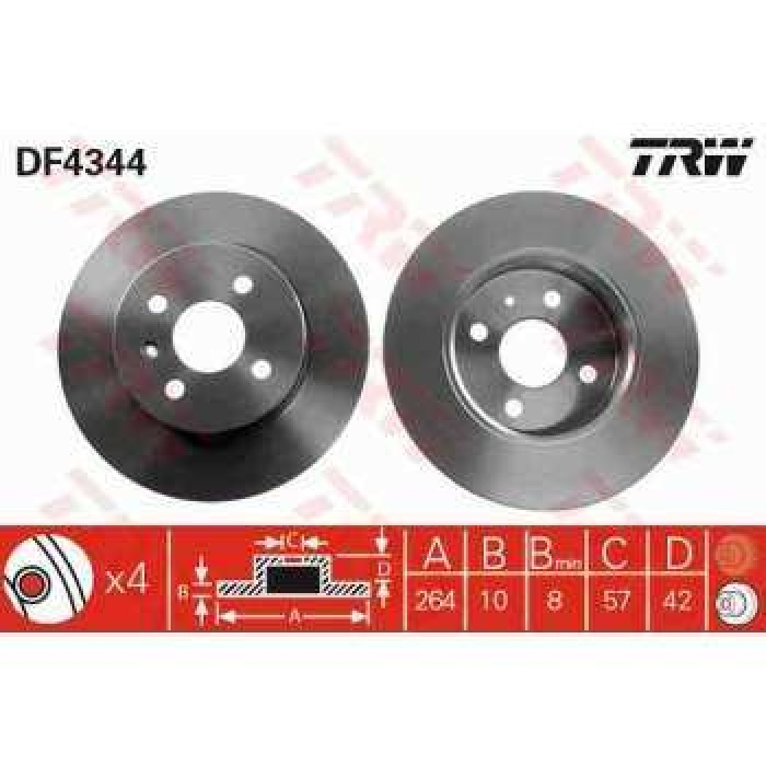 ARKA FREN AYNASI MERIVA 1.6 16V.1.7DTI.1.8I 16V 05-03--COMBO TOUR 1.3 CDTI 16V.1.4 10-04- - TRW DF4344