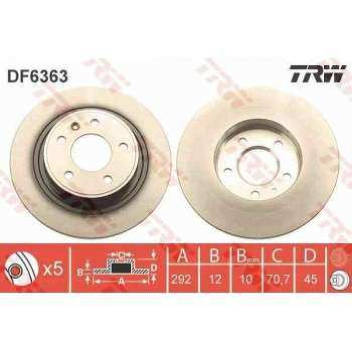 ARKA FREN AYNASI CRUZE 1.6-1.7D-1.8-2.0 CDI 05-09- 16  JANT ICIN - TRW DF6363