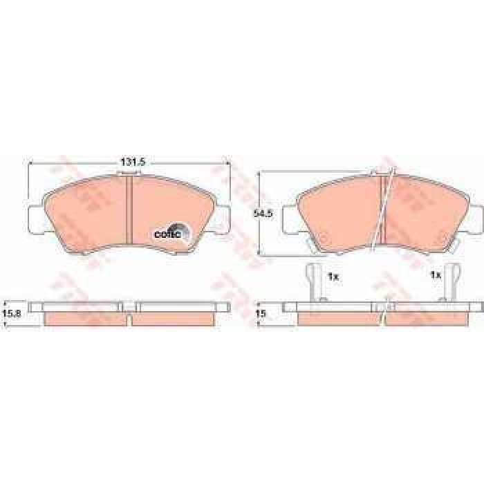 ON FREN BALATASI HONDA CIVIC 1.4 1992 2000 HONDA CITY JAZZ 2004 2008 - TRW GDB1164