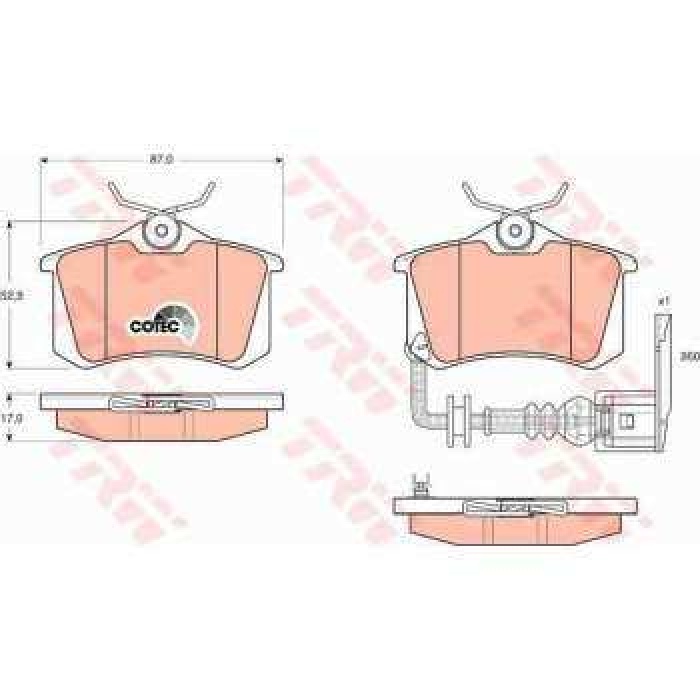 ARKA FREN BALATASI IBIZA IV1.2.1.4 16V.1.9 TDI 02.02- - POLO10-01---- FISLI - TRW GDB1475