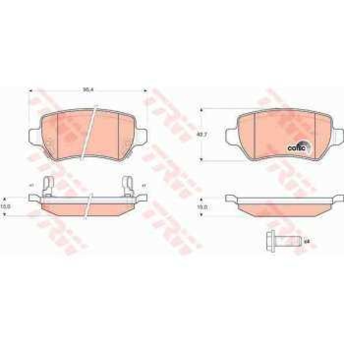 ARKA FREN BALATASI ASTRA H 1.4.1.6.1.7CDTI.1.8.2.0 TURBO 03-04--ASTRA H GTC 1.4.1.6.1.7CDTI.2.0 TU - TRW GDB1515