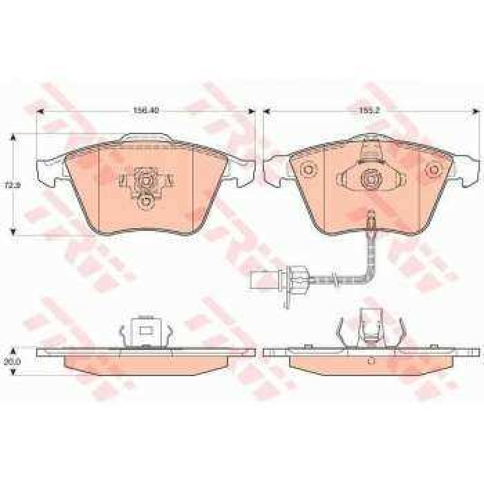 ON FREN BALATASI FISLI A6 4F2 3.2FSI - 4.2 QUATTRO 05 - 04- A6 AVANT 4F5 3.2FSI - 4.2 QUATTRO 03 - 05- - TRW GDB1617