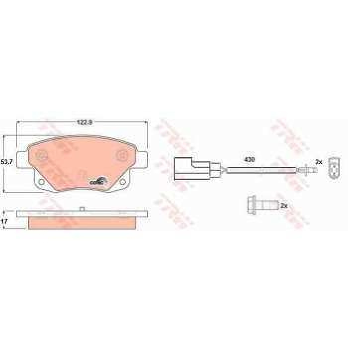 ARKA FREN BALATASI FISLI TRANSIT V347 2.2TDCI-2.3 16V-2.4TDCI 07-06--- - TRW GDB1725