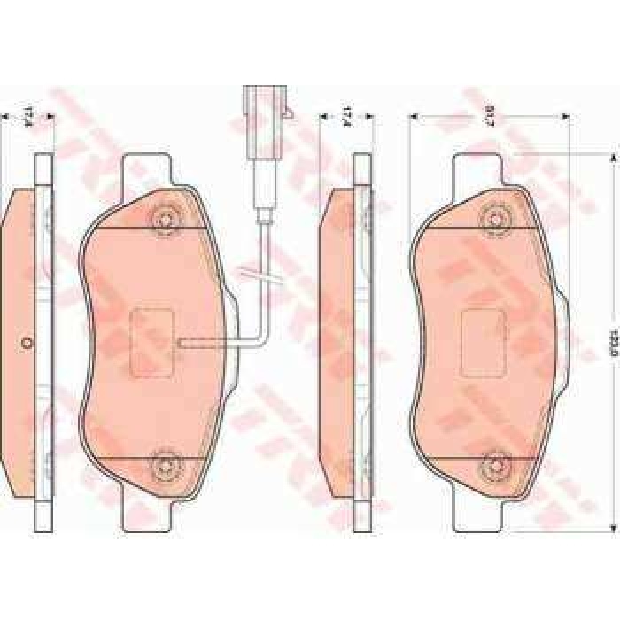 ON FREN BALATASI LINEA 1.3 STILO BRAVO SIENA PALIO ALBEA 1.2 - 1.4 - 1.6 - 1.9D MULTIJET 10 - 01- DOBLO 1.3D NEMO BIPPER FIORINO - TRW GDB1746