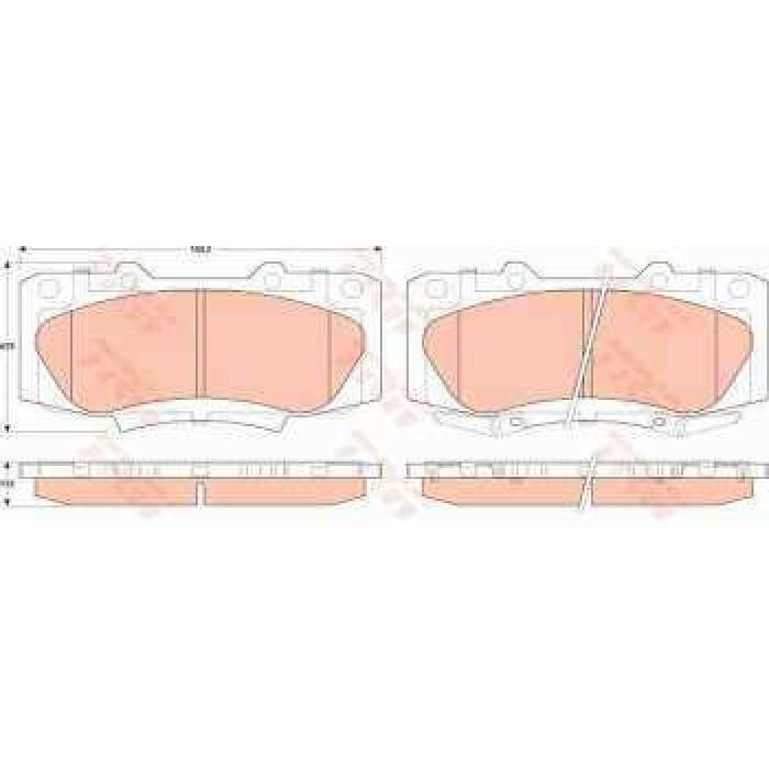 ON FREN BALATASI HILUX III PICKUP 2.5D-4D 4X4 12-2007- - TRW GDB3528