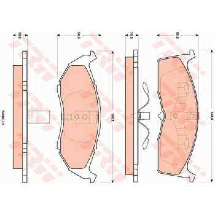 ON FREN BALATASI 300M 2.7 V6 24V-3.5 V6 24V 98--- NEON 2.0 10-99--- - TRW GDB4091