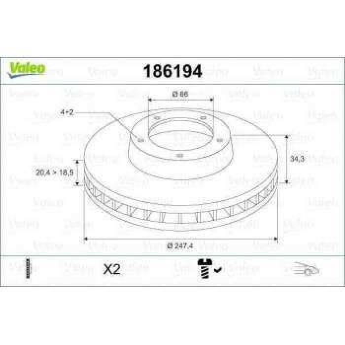 ON FREN AYNASI HAVALI P106 1.1-1.3-1.4-1.4i-1.5D-1.6i 91--- -  P206 1.4-1.6--P306-P206 1.4HDI 01--- - VALEO 186194