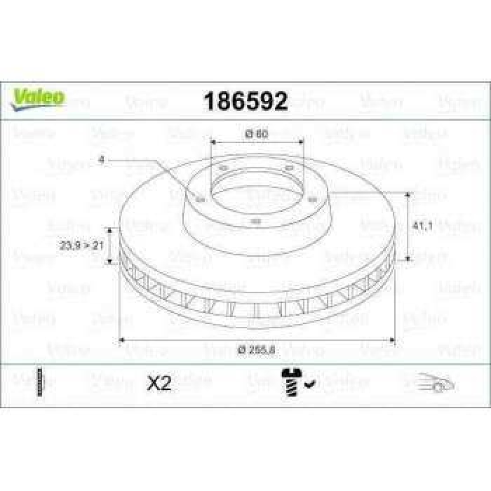 ON FREN DISKI 4 BIJON ASTRA G - VALEO 186592