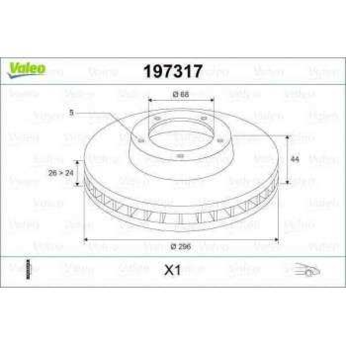 ON FREN DISKI AYNASI HAVALI NISSAN QASHQAI 2007 2012 XTRAIL 2008 2012 JUKE 2010- RENAULT KOLEOS 2008- 296X5 - VALEO 197317