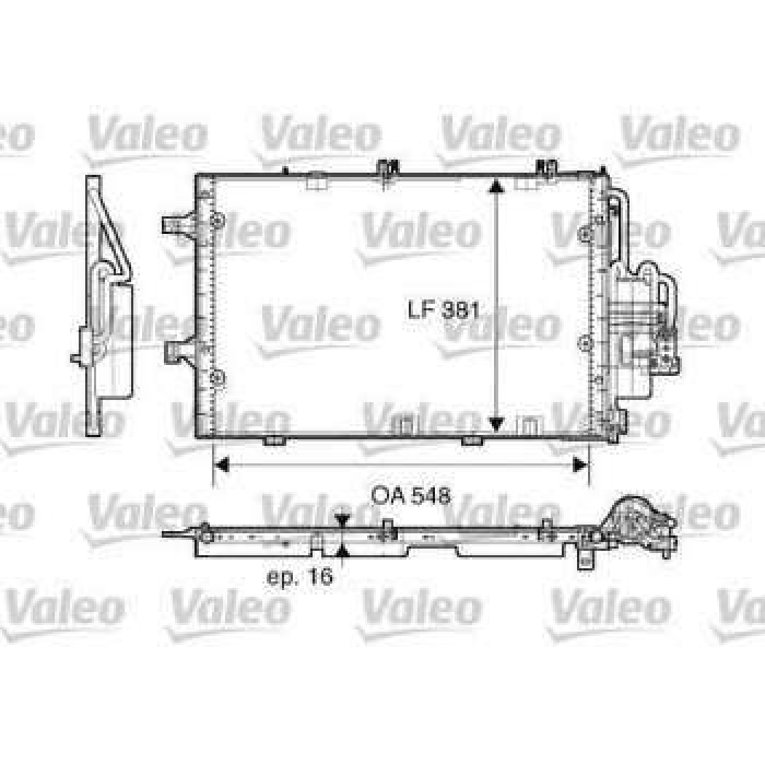 KLIMA RADYATORU KONDENSER CORSA C MOTOR NOZ16SE 01--- 548X381X16 - VALEO 817609