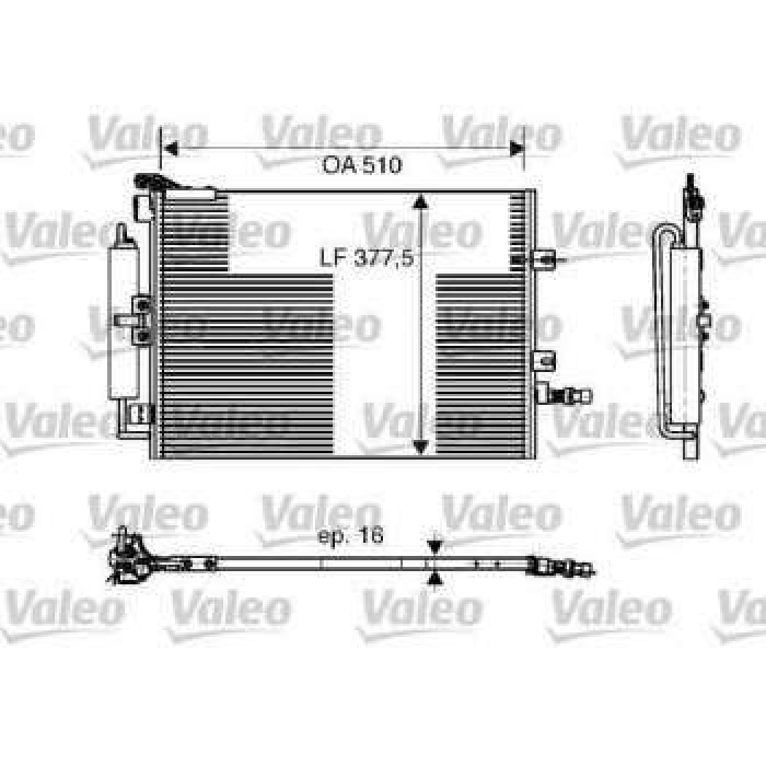 KLIMA RADYATORU CLIO III MODUS 1.2 - 1.4 - 1.6 - 2.0 05- 510×377×16 - VALEO 818165