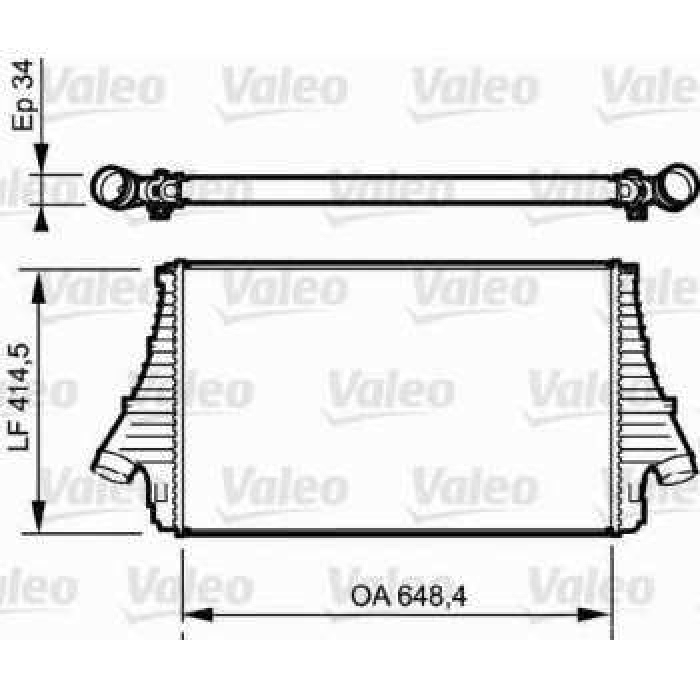 TURBO RADYATORU VECTRA C 1.9CDTI 648.4×414.5×34 05- - VALEO 818722