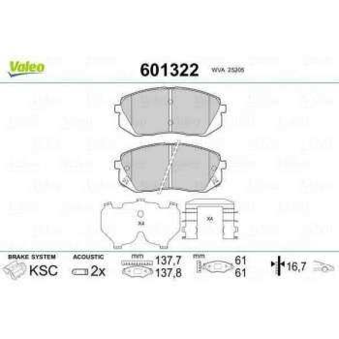 ON FREN BALATASI TUCSON 15- CARENS 06 12 SPORTAGE 04 10 I40 11 15 IX35 10 13 - VALEO 601322