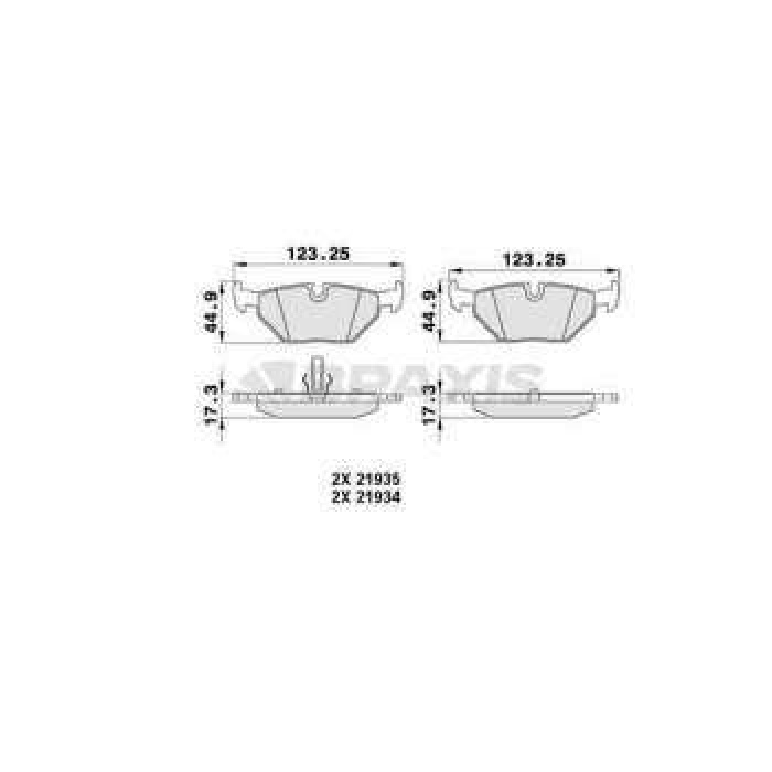 ARKA FREN BALATASI BMW 3 SERISI E46 320I-323I-328I  E36 3 COMPACT 318TI - 323TI 94---98 - BRAXIS AA0056