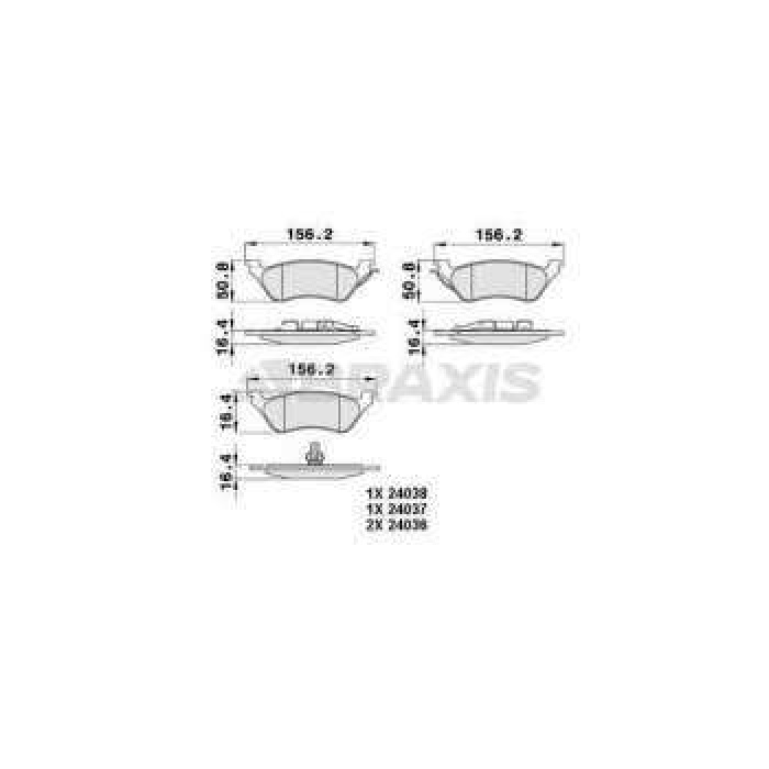 ARKA FREN BALATASI GRAND VOYAGER III 2.4-2.5CRD3.3-3.3AWD-3.8-3.8AWD 02-00--- - BRAXIS AA0237