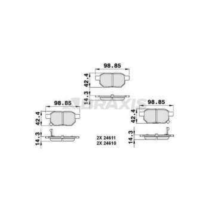 ARKA FREN BALATASI TOYOTA COROLLA AURIS 2007-- YARIS 1.0 1.3 2005-- VERSO 2009-- - BRAXIS AB0138