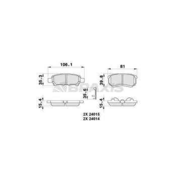 ARKA FREN BALATASI MITSUBISHI LANCER OUTLANDER - BRAXIS AB0279